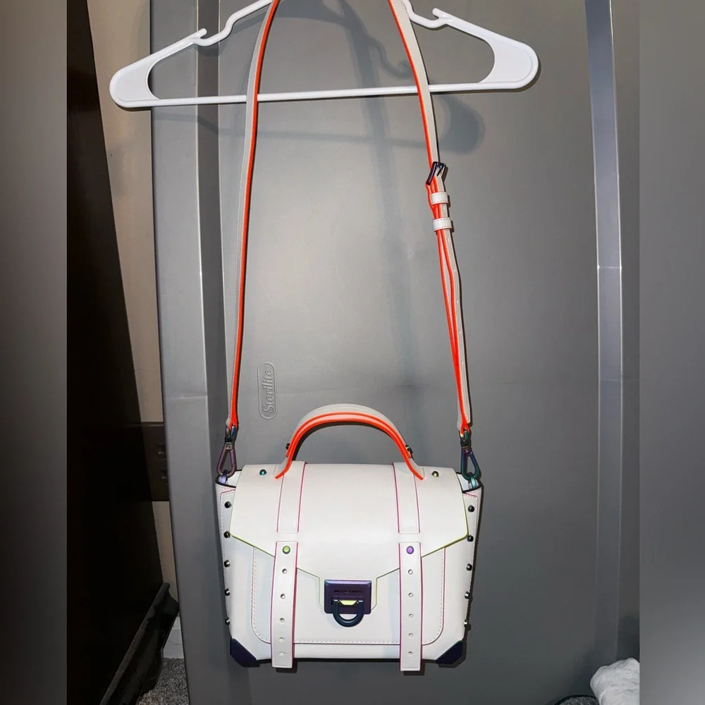Michael Kors White Crossbody Handbag with Neon Accents - Picture 2 of 9